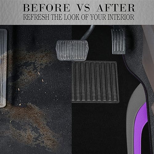 Miniatura 6 de CAR PASS Tapetes deportivos de cuero para automóvil, universal, impermeable, apto para sedanes, automóviles, camiones medianos, camionetas, SUV,