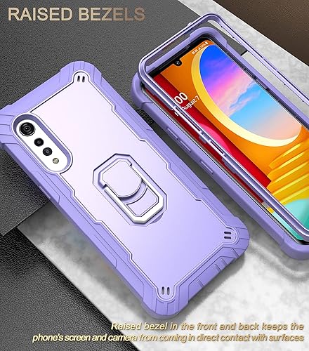 Miniatura 5 de Asuwish Funda para teléfono LG Velvet 5GLGVelvet Verizon G5 UW T-Mobile 2020 con soporte de anillo a prueba de golpes, cuerpo completo, accesorios