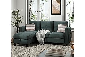 Convertible Sectional Sofa with Storage Ottoman for Small Spaces, Perfect for Living...
