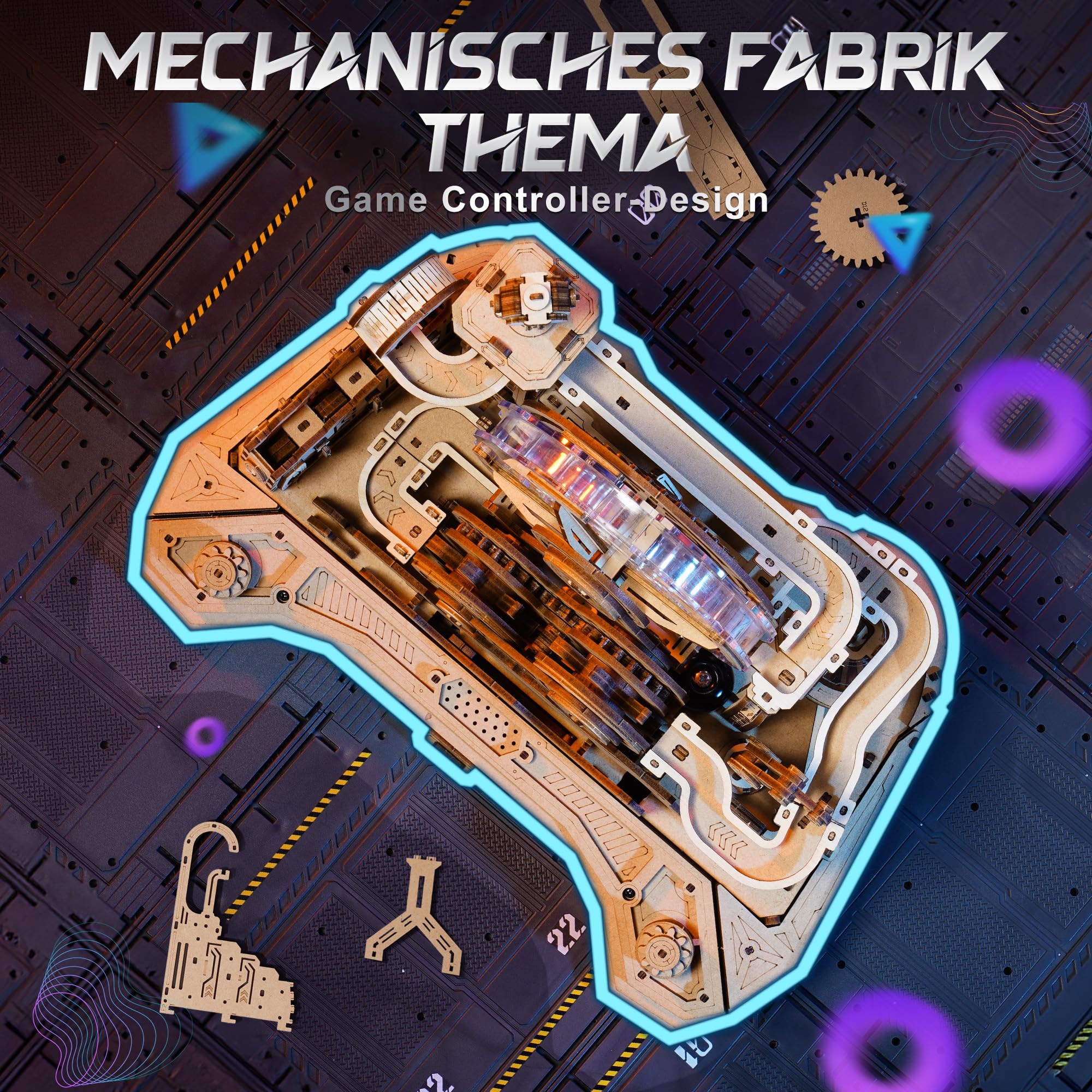 ROKR 3D Puzzle Holz Kugelbahn Modellbausatz,Gear Ball Challenge Bauspielzeug,Holzpuzzle DIY Geschenke für Männer und Kinder