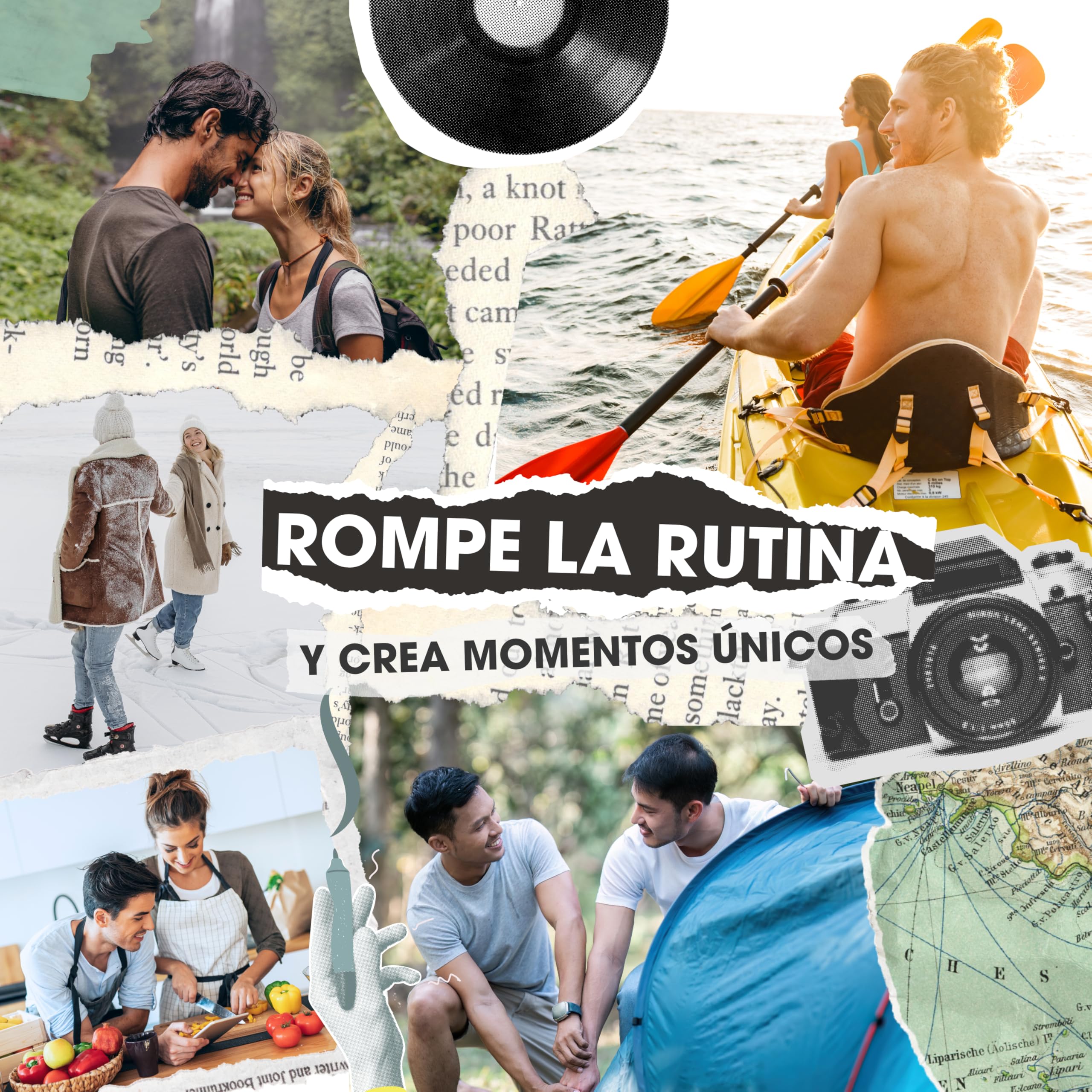 Momentos Únicos, Libro de Retos en Pareja, 50 Planes Sorpresa en Pareja para Rascar, Juegos Parejas Citas, Regalo Original Aniversario o San Valentín, Álbum Fotos Recuerdos Novio Novia Aventuras
