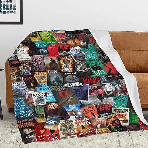 Miniatura 2 de ROGNER The Full Collection of Stephen Books - Manta de franela ligera y acogedora para sofá cama, sofá adecuado para todas las estaciones, 50 x 40