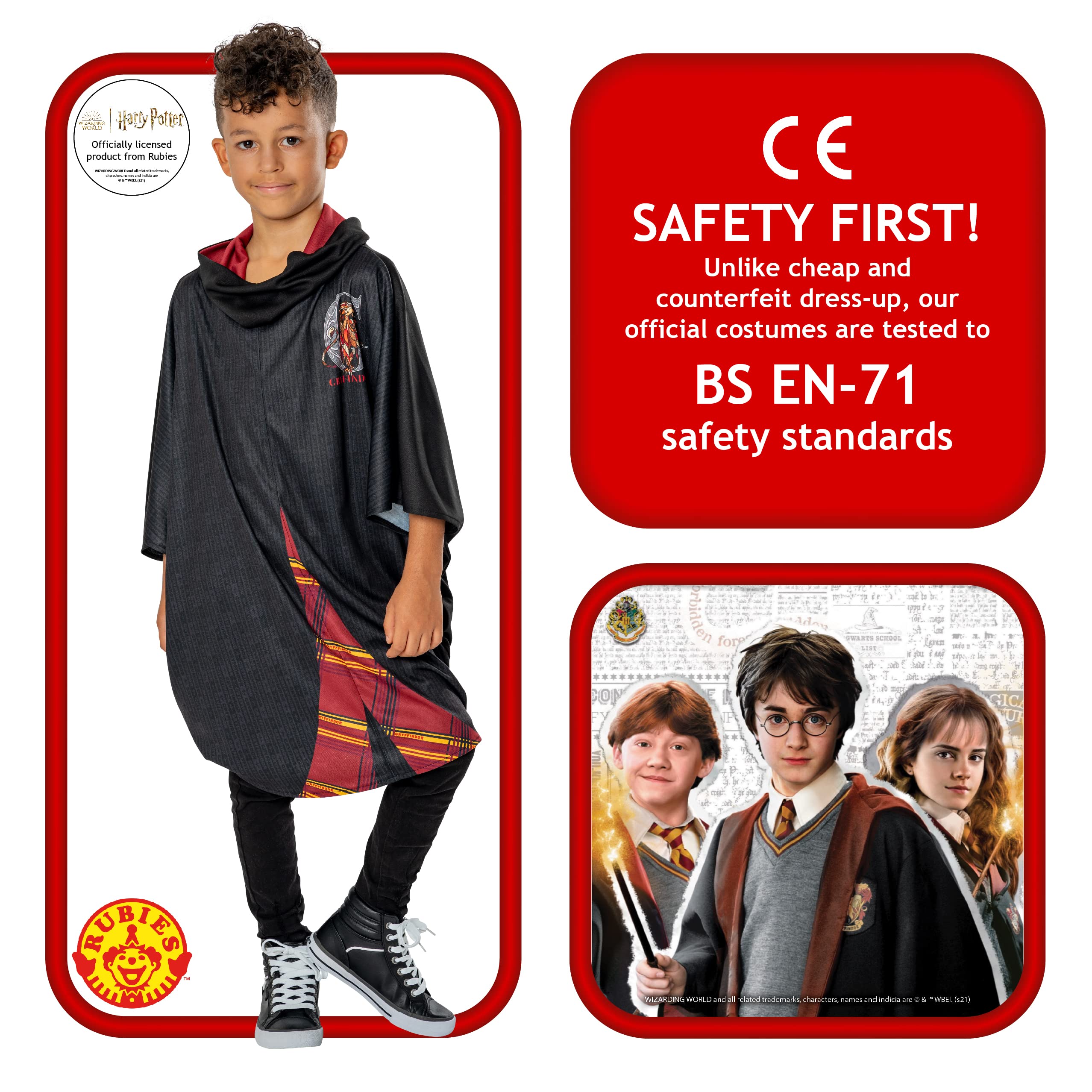 Rubies Official Harry Potter Gryffindor ponczo dziecięce, kostium dziecięcy, wiek 11-12 lat