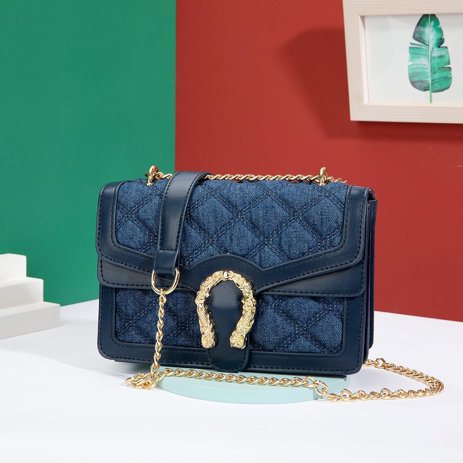 Aiqudou Crossbody Bag and Satchel Purse for Women - Fashion Snake Print Chain Purse Luxury PU Leather HandBag - Image 7