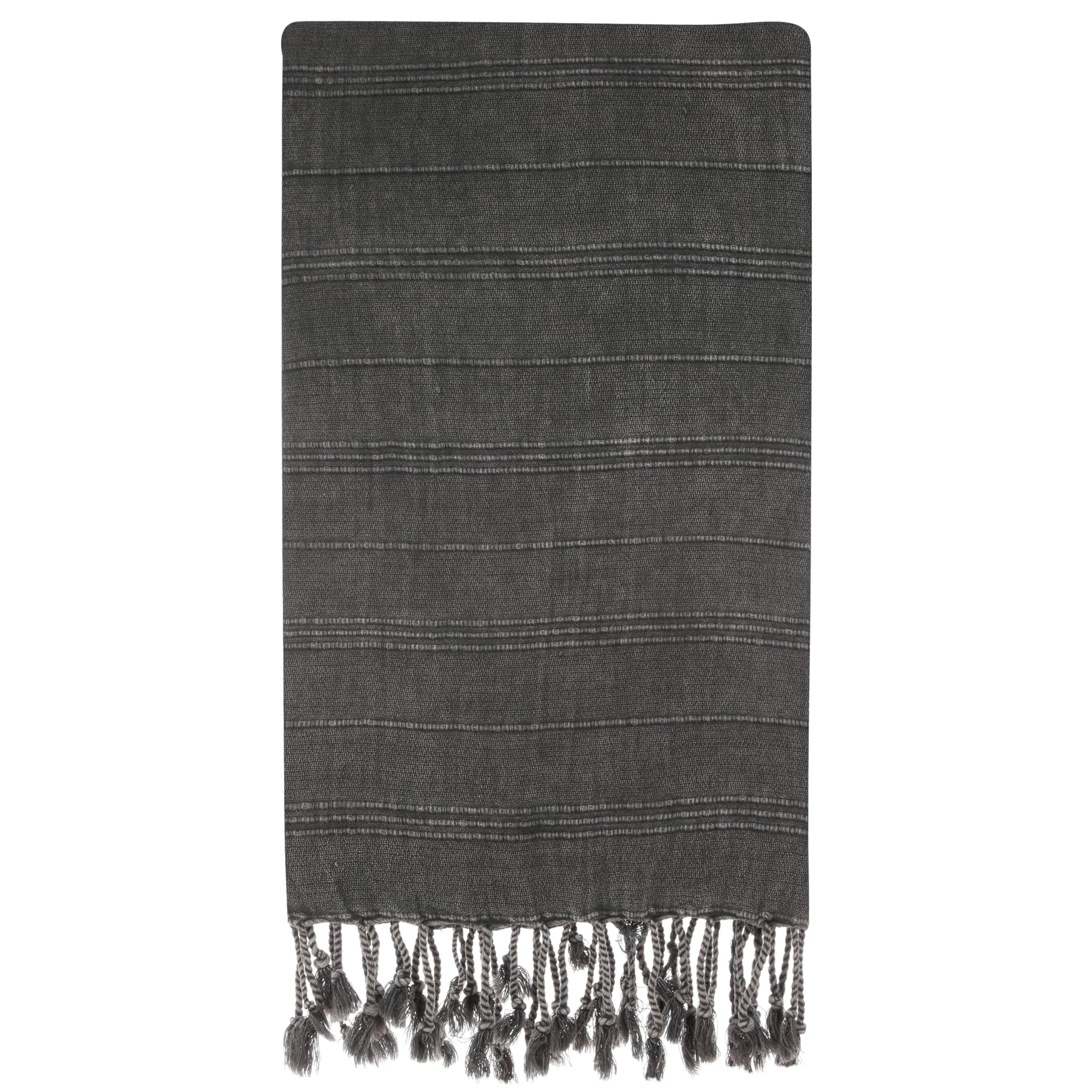 Cacala Turkish Micro Cotton Beach Bath Towels, Pestemal Super Absorbent Quick Dry Soft Plush and Comfortable for Swimming, Spa, Pool, Gym, and Yoga, 100% Natural Cotton, 37" x 70", Black