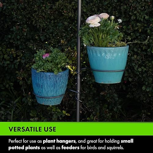 Miniatura 10 de Yard Butler YT-- Jardín colgante de árbol de 5 yardas tres ganchos de pastor para colgar plantas en exteriores o interiores dos soportes circulares