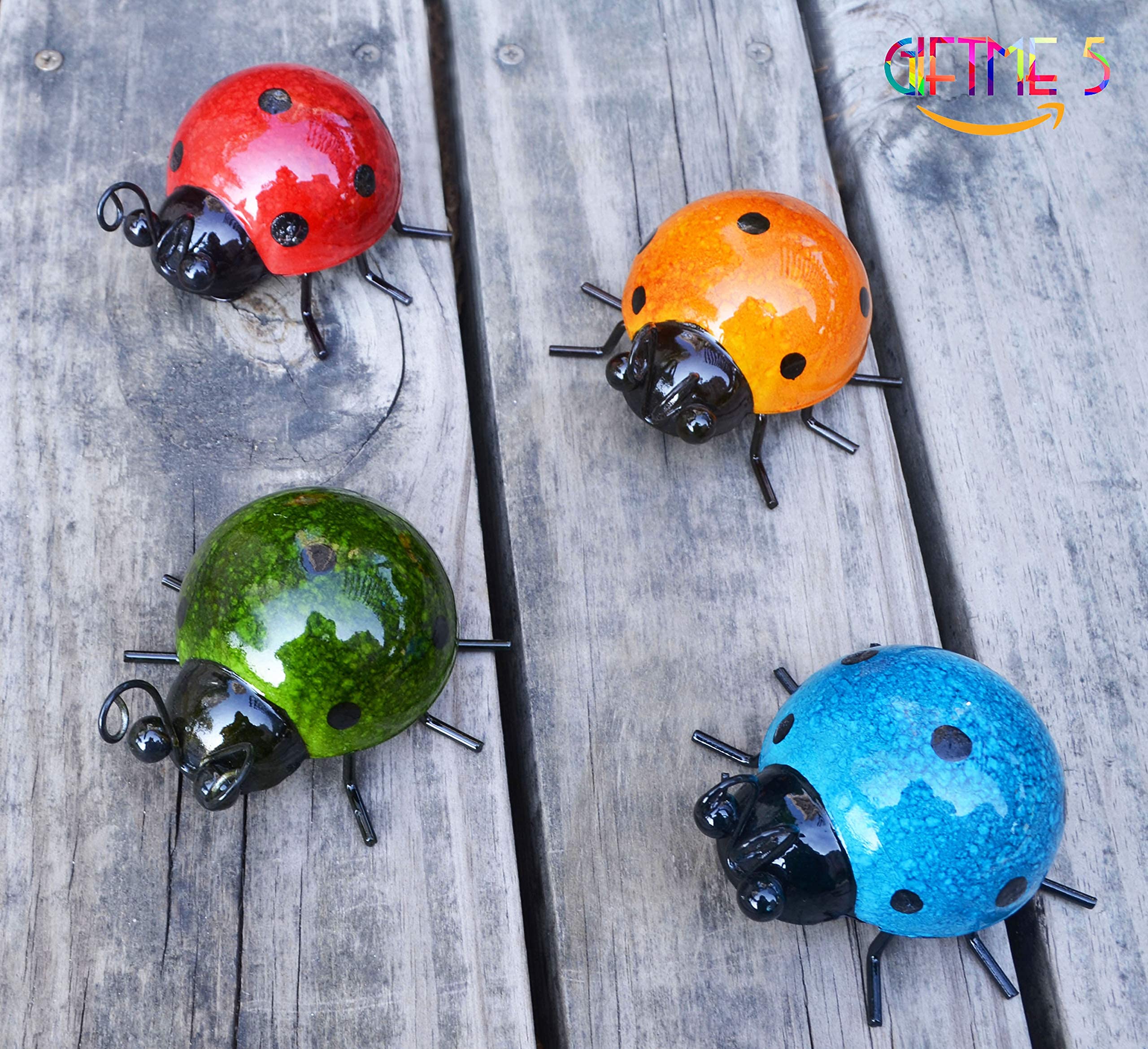 Buy GIFTME 5 Metal Garden Wall Art Decorative Set of 4 Cute Ladybugs