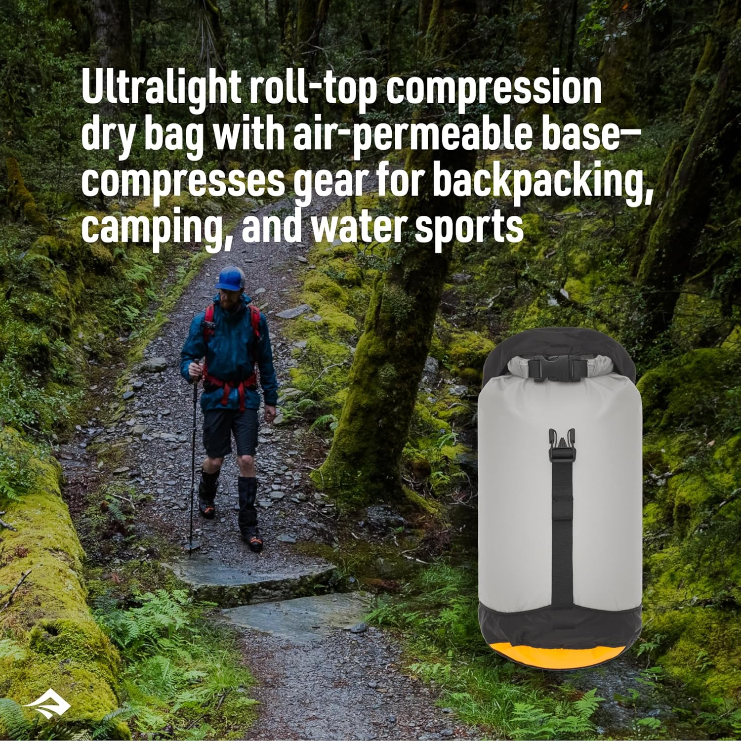 Sea to Summit eVac Ultra-Lightweight Compression Dry Bag, Waterproof Dry Storage, 20 Liter, Atoll Blue - Image 2