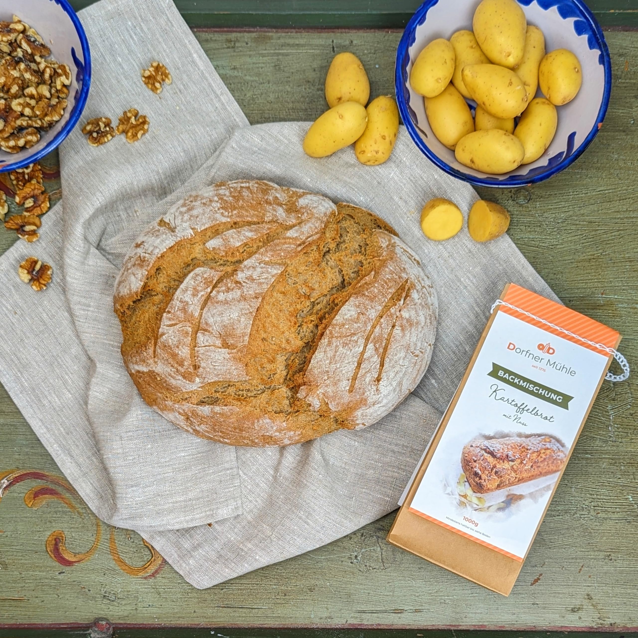 Brotbackmischungen Dorfner Mühle - 14 Brote [7x1kg] Probierset - Handgemacht in Bayern seit Generationen - ohne künstliche Zusätze