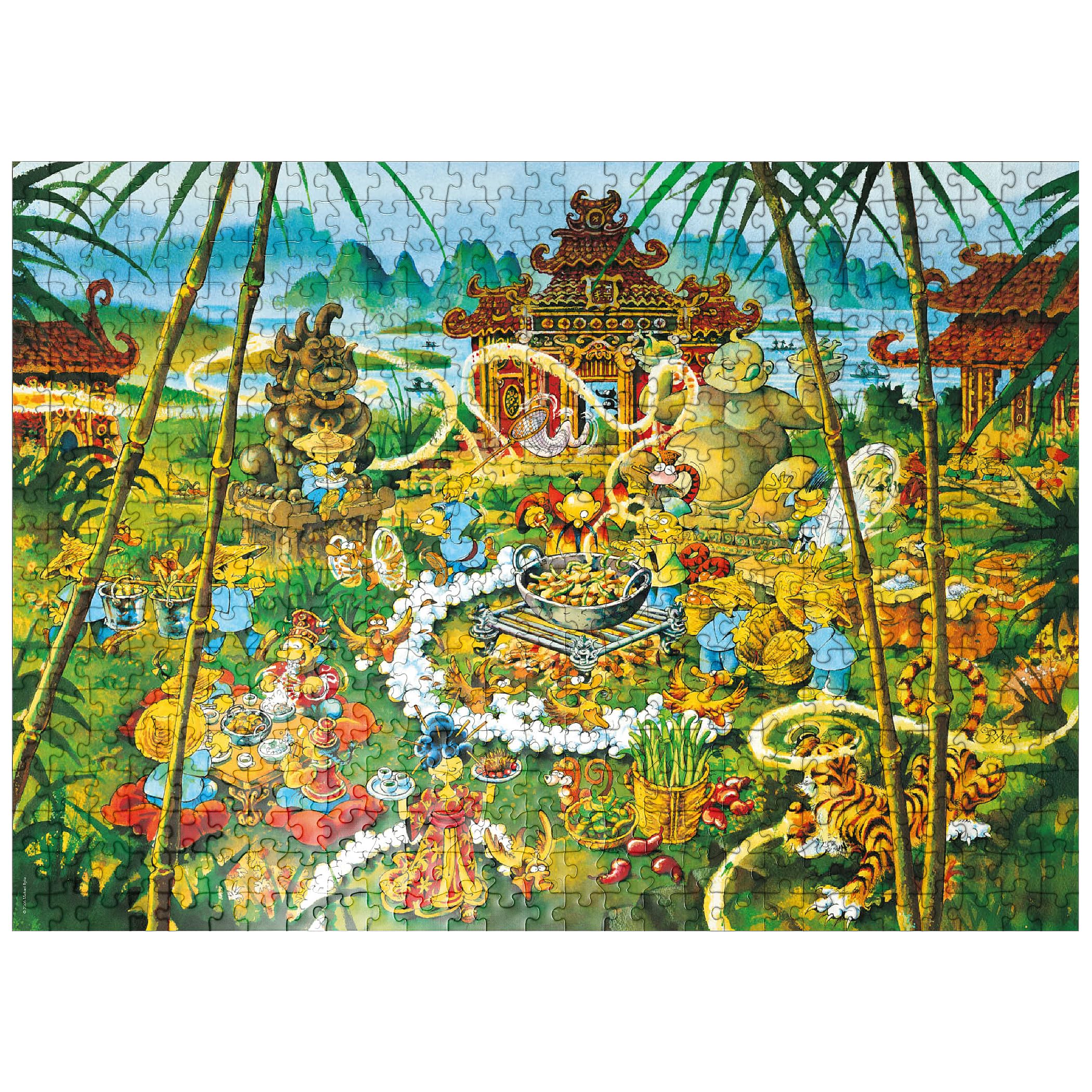 MyPuzzle Peking Duck 1000 Piece Jigsaw Puzzle - Michael Ryba Cartoon Art For Adults