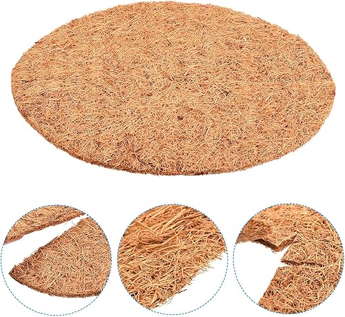 Miniatura 4 de PATIKIL Tapete de fibra de coco de 12 pulgadas, paquete de 3 protectores gruesos de fibra de coco y coco, cubierta de tierra para plantas en macetas