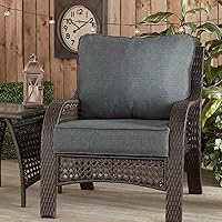 Vista 159 de Greendale Home Fashions 2-Piece Outdoor Deep Seat Cushion Set, Steel Blue Stripe