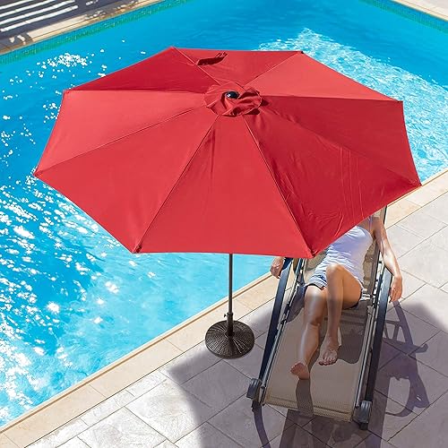 Miniatura 9 de NUU GARDEN Base redonda para sombrilla de patio, base de sombrilla pesada con perilla giratoria a mano, para jardín, patio trasero, junto a la