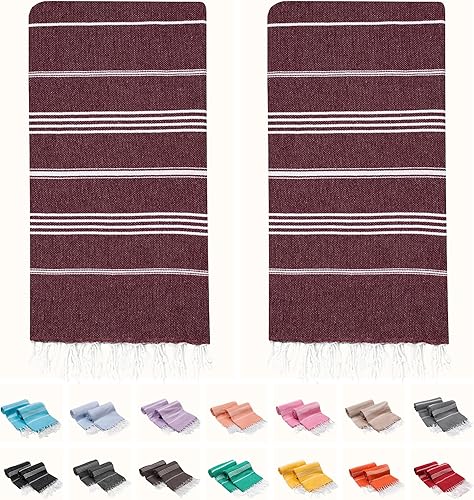 Miniatura 12 de PARK&OZ - Toallas ligeras de algodón turco (2 unidades) Prelavadas Absorbentes y de secado rápido Sin arena De gran tamaño Toallas