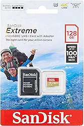 Cartão Extreme Micro SD Uhs-I Card Adapter (Mobile) 128GB , SanDisk, Vermelho e Dourado