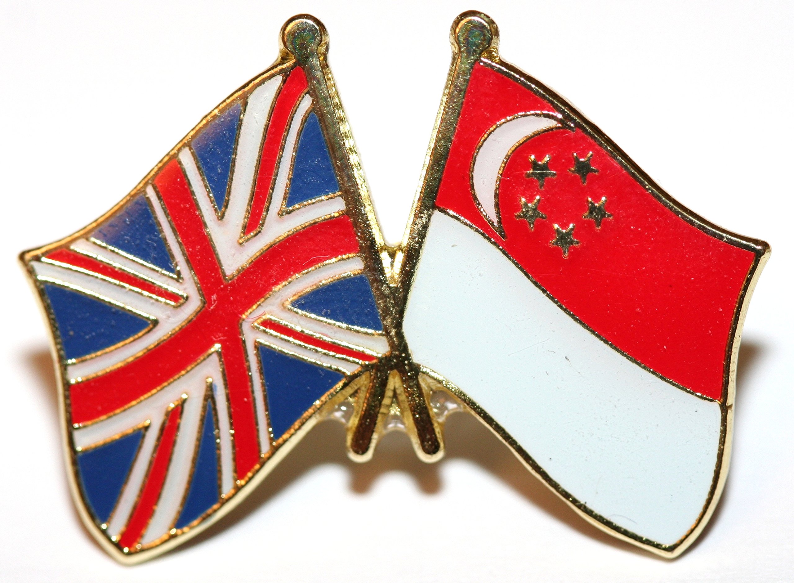 Buxton's Badges Multiple Uk & Singapore Friendship Flag Pin Badge