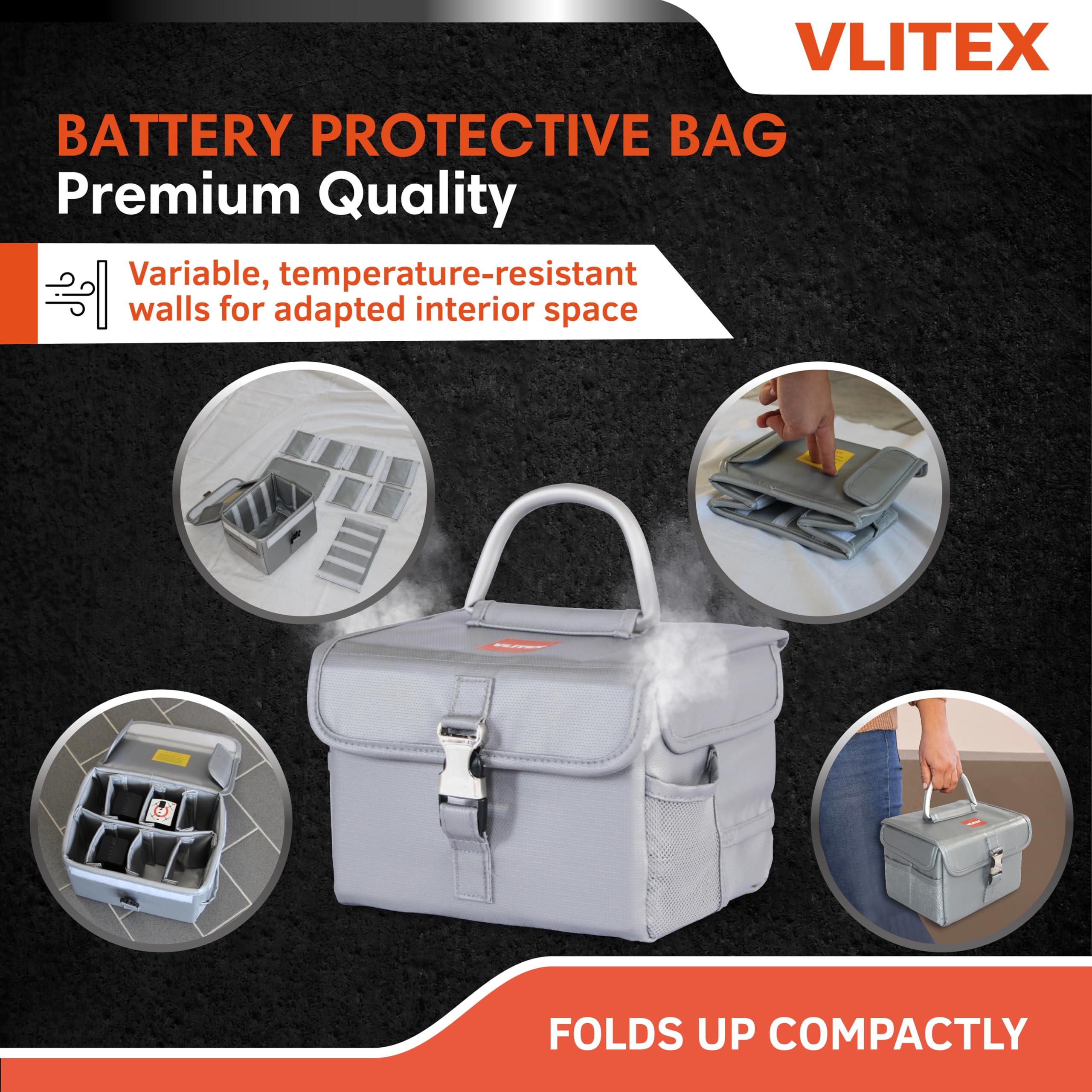 VLITEX Lithium Battery Storage Box L (Large), Grau - Image 4