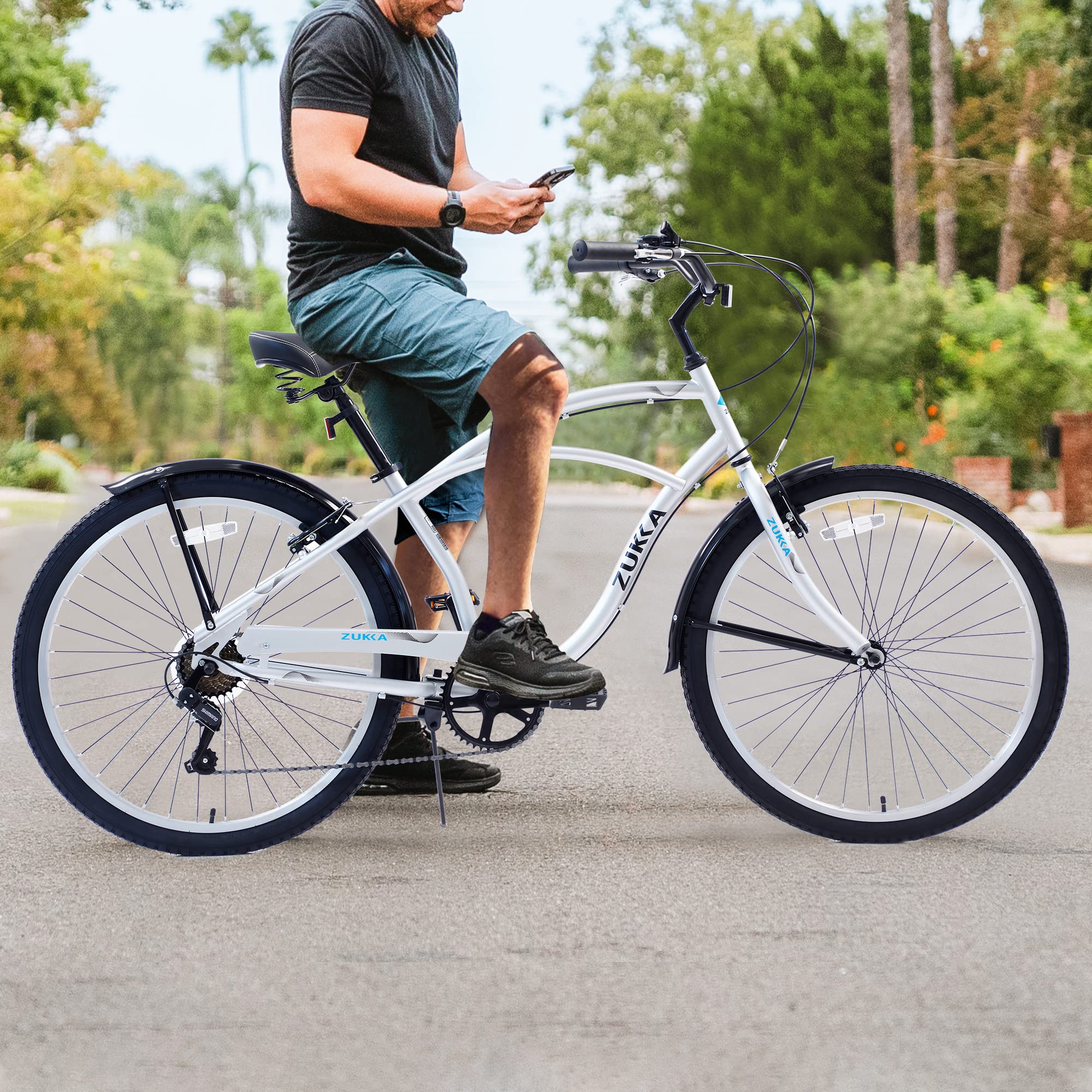 Amazon.com : 26” Beach Cruiser Bike for Man, Beach Bike with 7