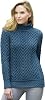 Aran Crafts Womens Cable Knit High Neck Sweater 100% Super Soft Merino Wool