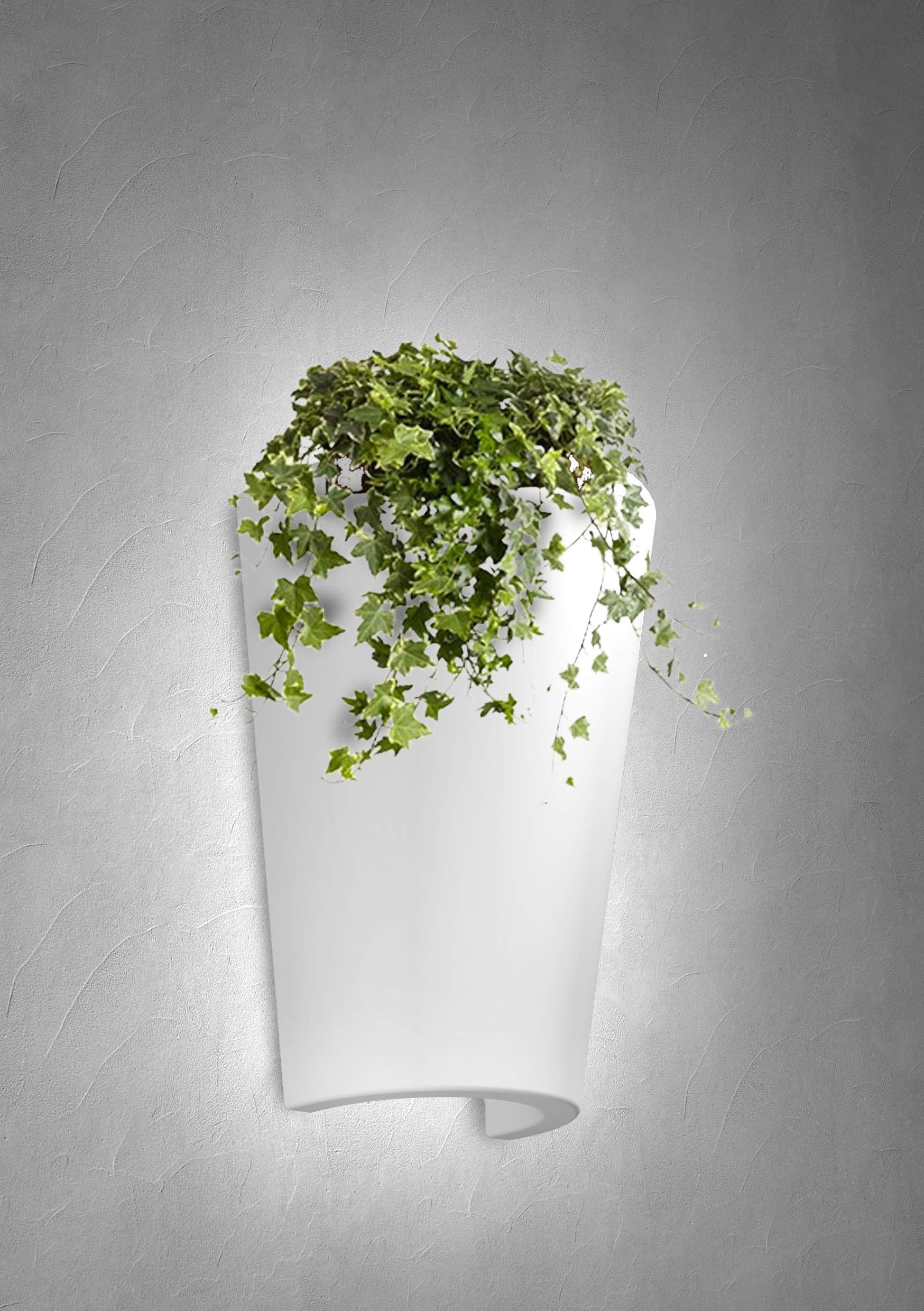 Mantra Iluminación. Modelo TEJA. Aplique de pared de exterior fabricado en aluminio y polietileno acabado en color blanco