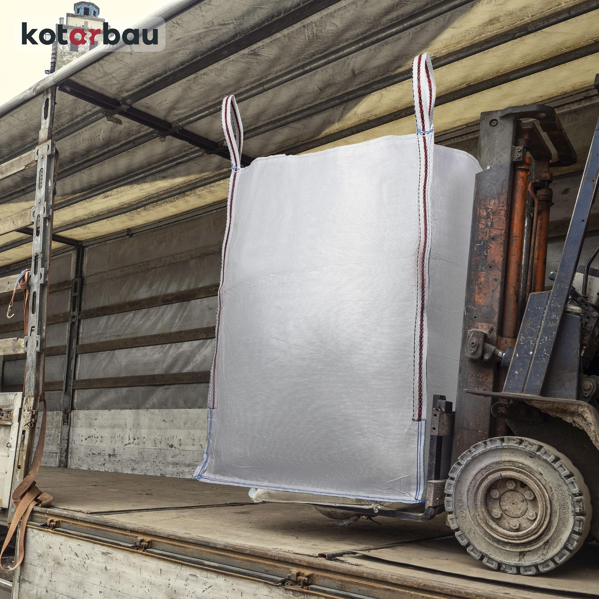 KOTARBAU® Sac Big Bag Vide, Bigbag, Big Bag Bois, Big Bag Gravat, Big Bag Jardin, Sac Gravat Chantier 90 x 90 x 120 cm 1000 kg 2 Pieces