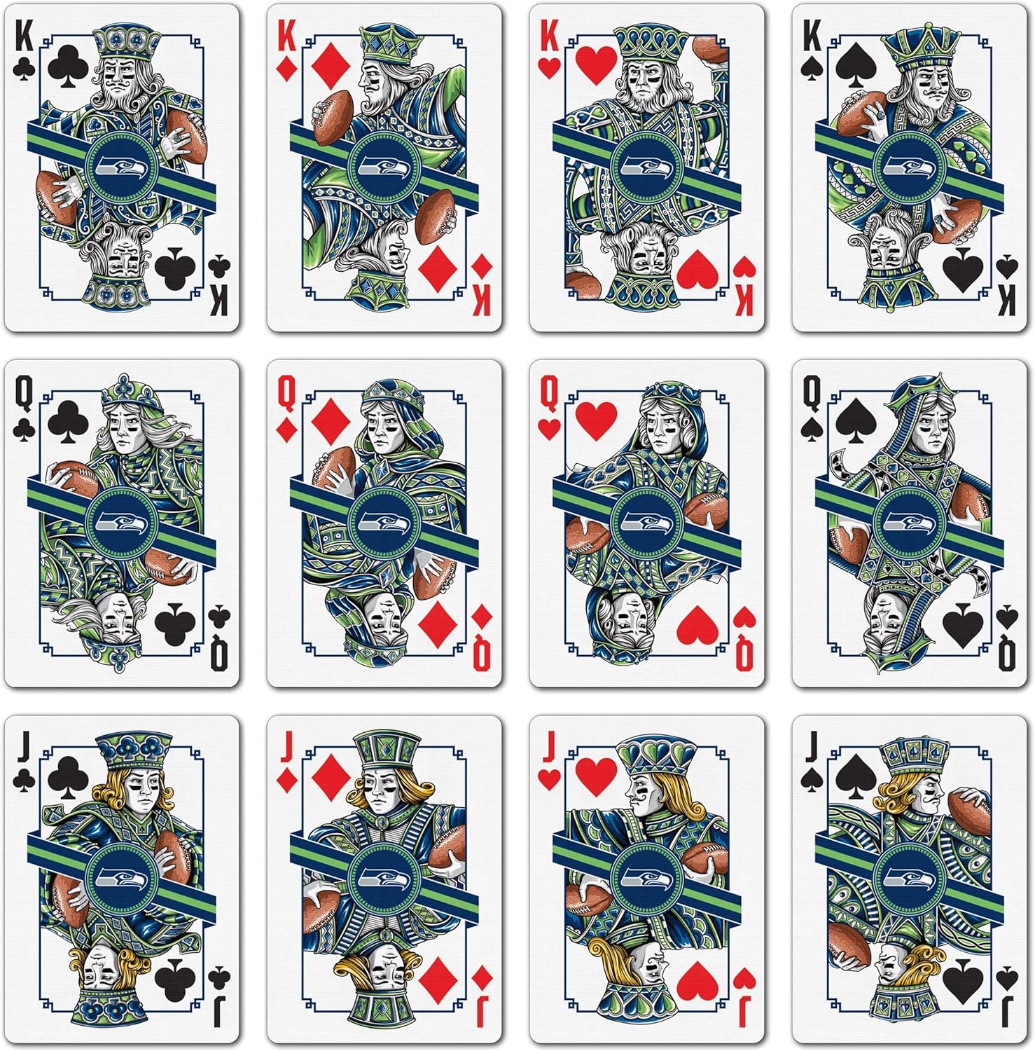 YouTheFan NFL Officially-Licensed Playing Cards - Original Artwork on All face Cards and Jokers - Team’s Official Colors - Quality Linen Texture - Designed in The USA