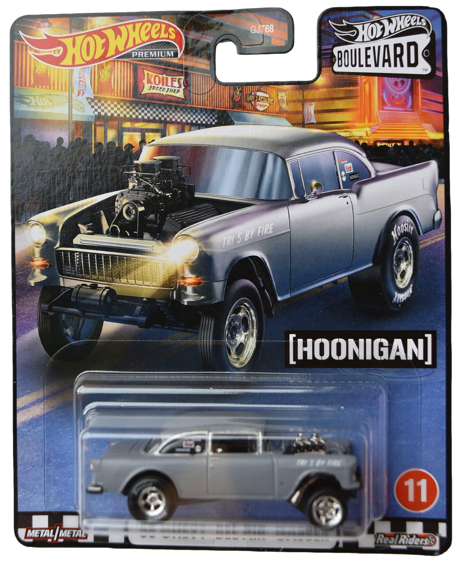 Hot Wheels Boulevard '55 Chevy Bel Air Gasser, Gray [Silver Engine