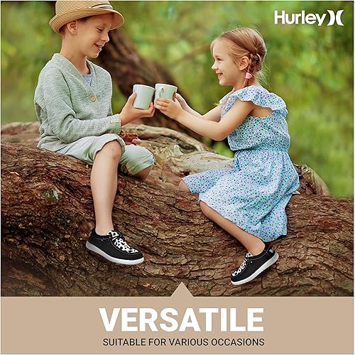 Miniatura 3 de Hurley - Mocasines elásticos con cordones para niños, zapatos de lona para niños y niñas - Cómodos, duraderos, elegantes - Zapatillas de moda para