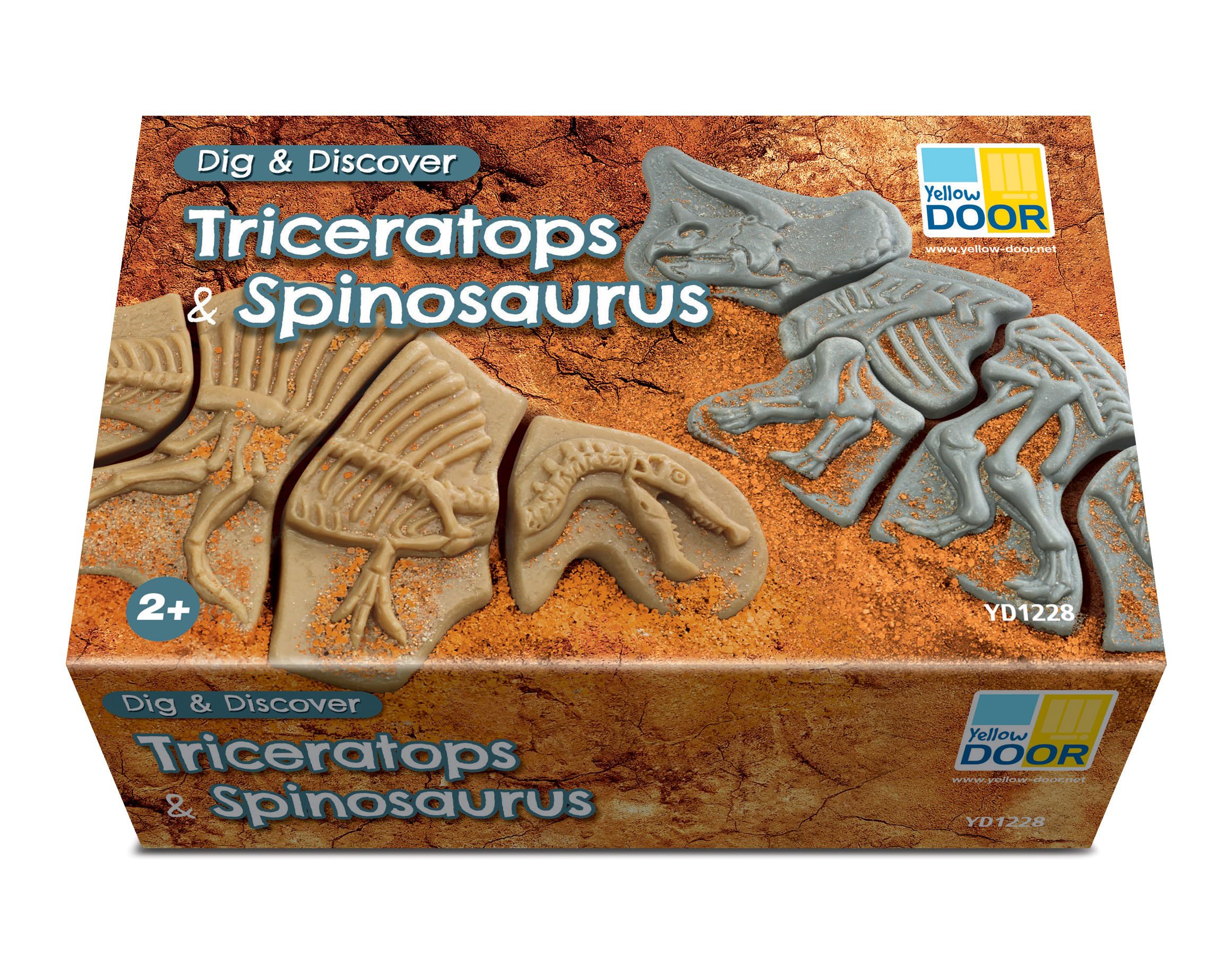 Yellow Door Dig and Discover - Triceratops & Spinosaurus, Various, 10 pieces