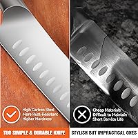 Vista 9 de TUO cuchillo de chef, cuchillo santoku, cuchillo de cocina, cuchillo para uso general, cuchillo para picar, juego de cuchillos