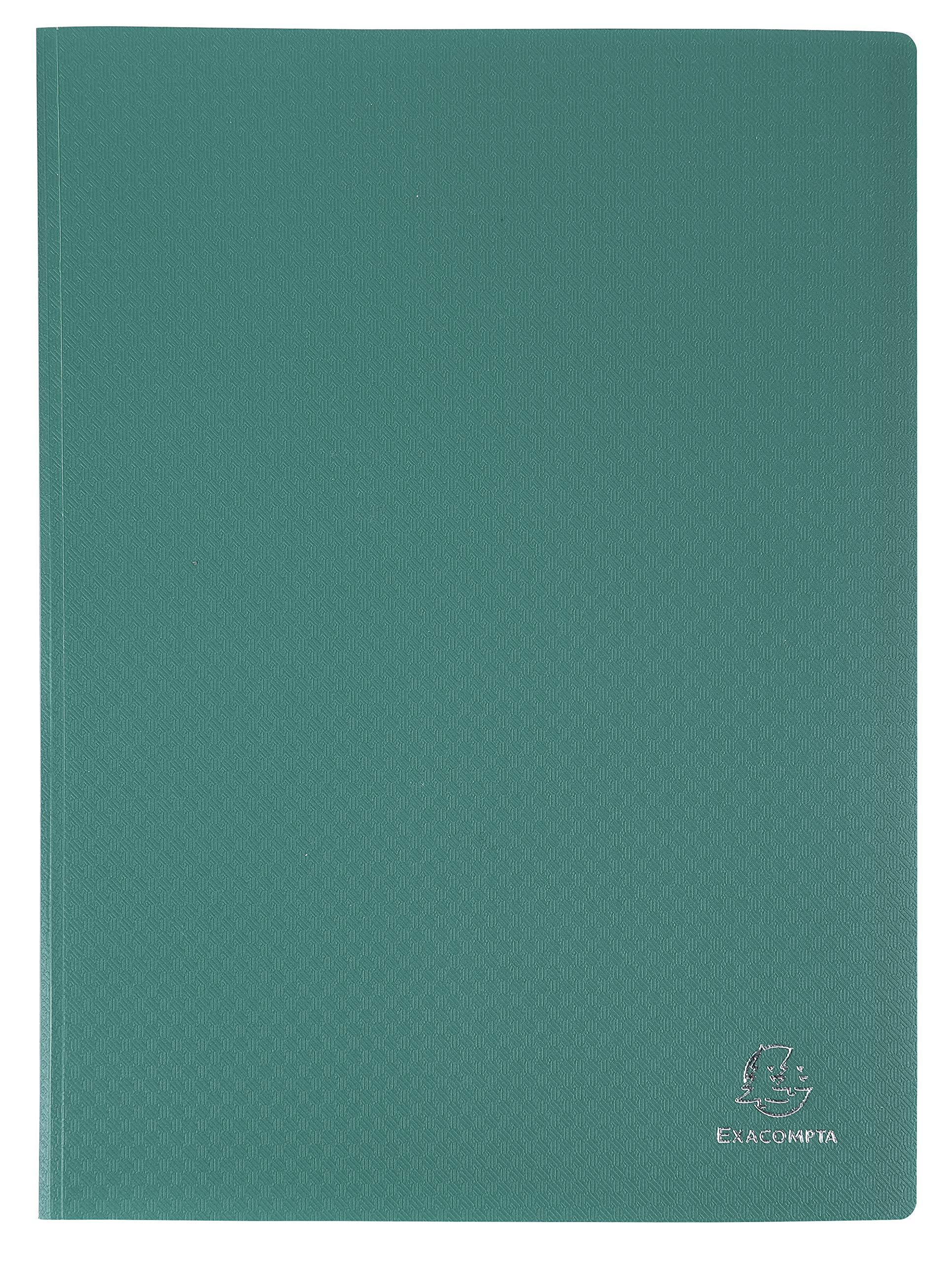 Exacompta - Ref 8523E - Box of 20 OPAK Document Protectors - 20 Non-Reflective Grained Pockets - 40 Sheets - for A4 Size - Size 24 x 32 cm - Soft Polypropylene Cover - Dark Green