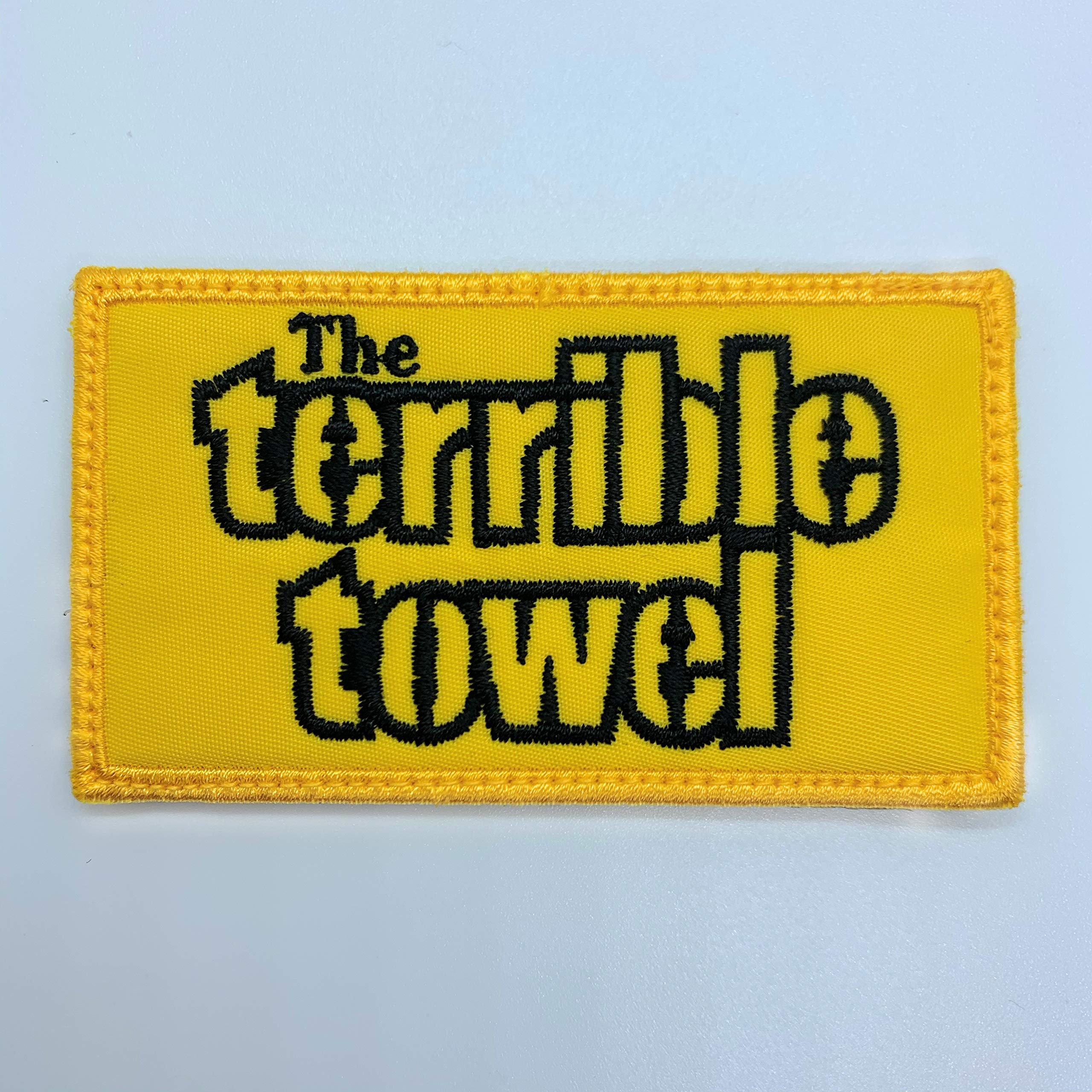 Steelers The Terrible Towel Embroidered Patch - Funny Tactical Military Morale Embroidered Patch Hook Fastener Backing(Yellow)
