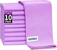 Vista 9 de HOMERHYME Paño de limpieza de microfibra para vidrio, paquete de 12 paños de limpieza de ventanas, paños de pulido reutilizables sin pelusas ni