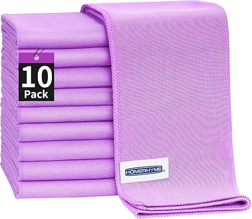 Miniatura 9 de HOMERHYME Paño de limpieza de microfibra para vidrio, paquete de 12 paños de limpieza de ventanas, paños de pulido reutilizables sin pelusas ni