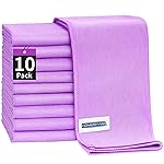 HOMERHYME Microfiber Cleaning Cloth - 10 Pack Glasses Cleaning Cloth, 16 x 14 Window Cleaning Rags, Streak Free Lint Free Polishing Cloths Wipes for Eye Glass, Stainless Steel, Windshield, Purple