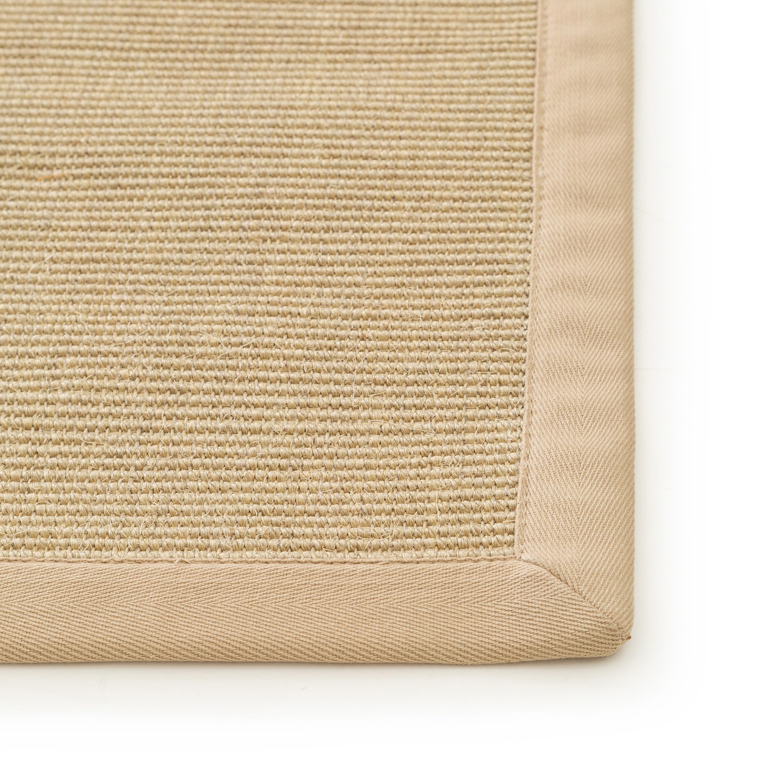 Interiyou Tapis Sisal Siena - 160x230 Crème - sous-Couche antidérapante avec Bordure - Idéal pour Salon, Chambre d'enfant, Salle à Manger, Cuisine, Couloir