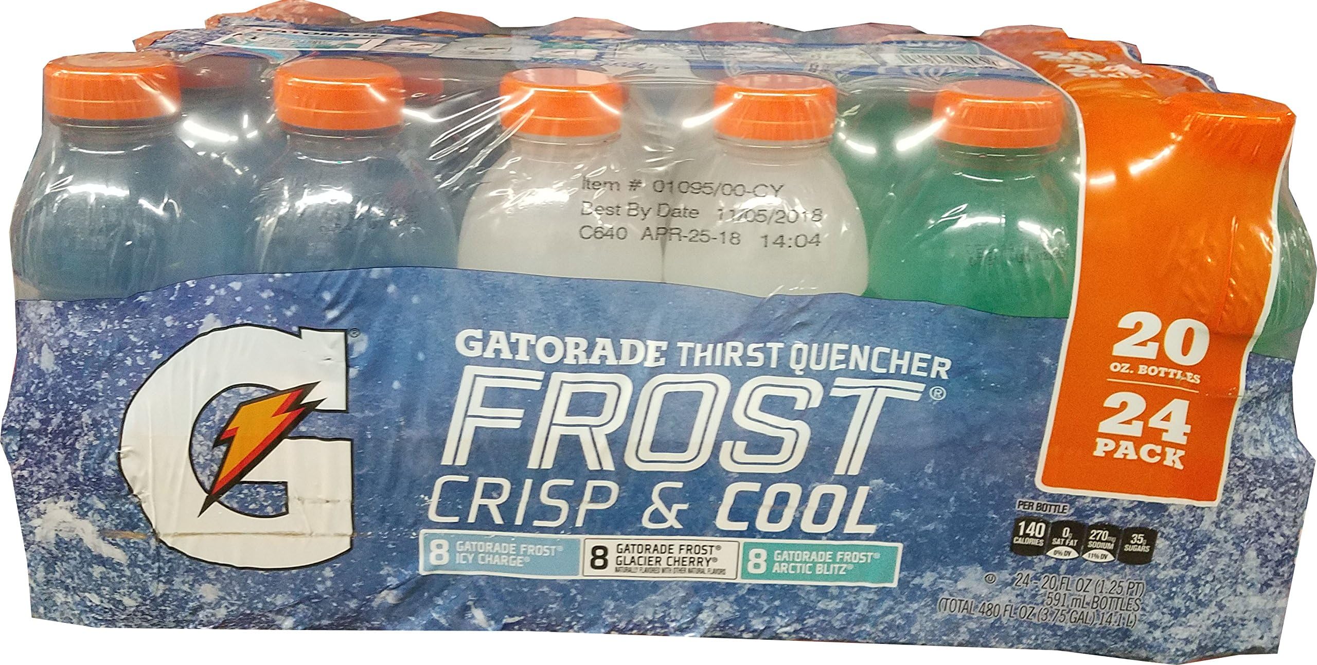 Gatorade Frost Variety Pack (Pack of 24) 20 Fl Oz, 480
