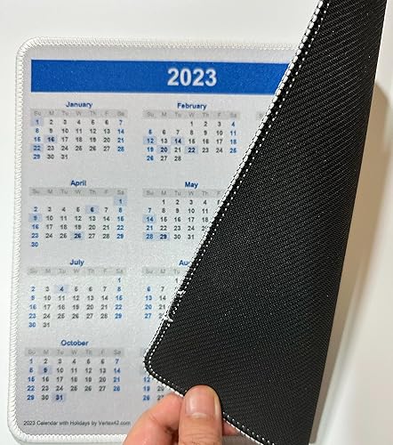 Miniatura 3 de Alfombrilla de mouse con calendario 2023 con impresión HD de vacaciones de 12 x 10 pulgadas, alfombrilla de mouse de goma antideslizante