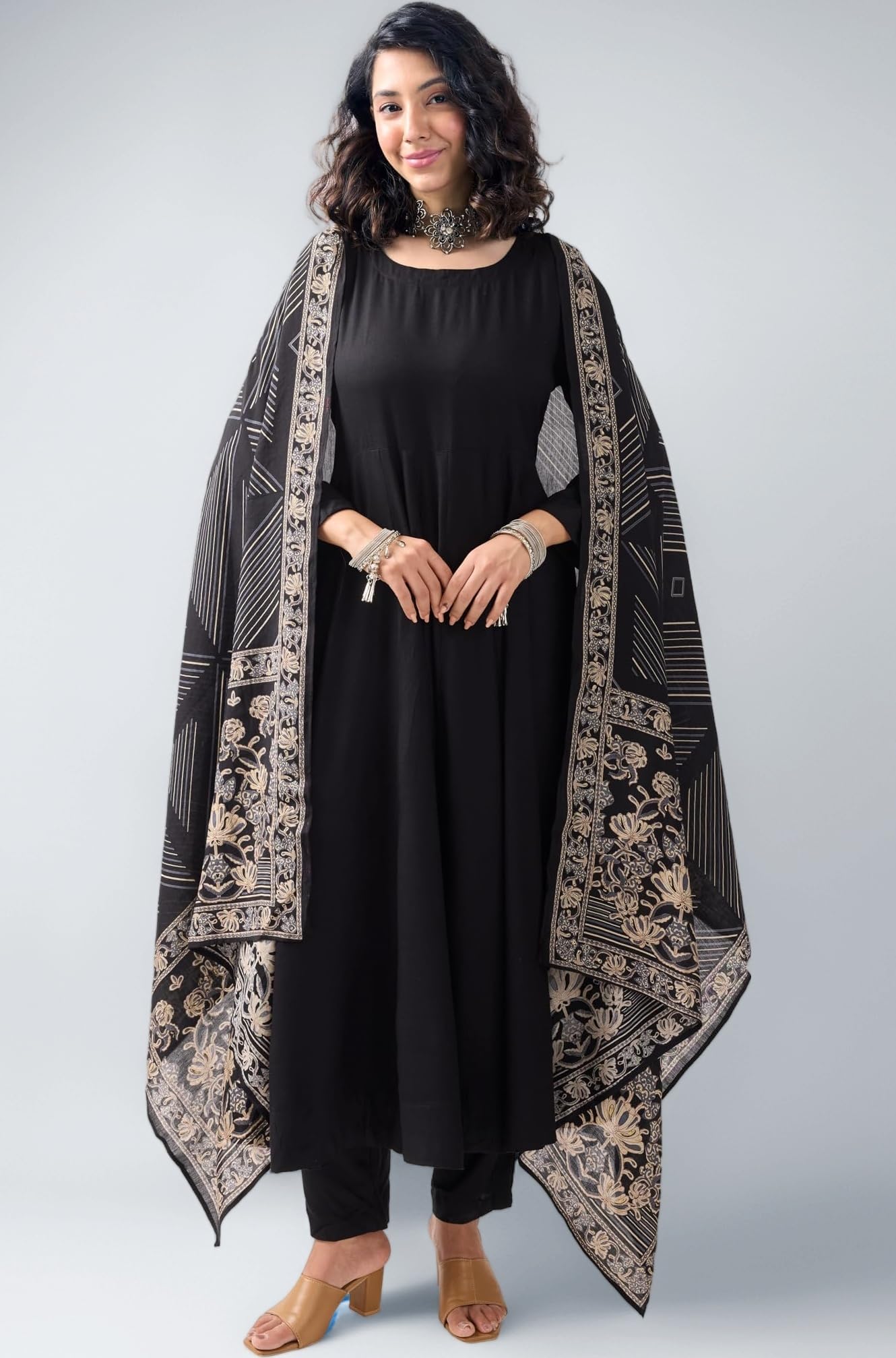Toochki Kurti Set for Women | Anarkali Fit & Flared Kurtas for Women's | Cotton Kurtis for Woman | Kurta with Palazzo & Dupatta | Ethnic Salwar Suits Sets