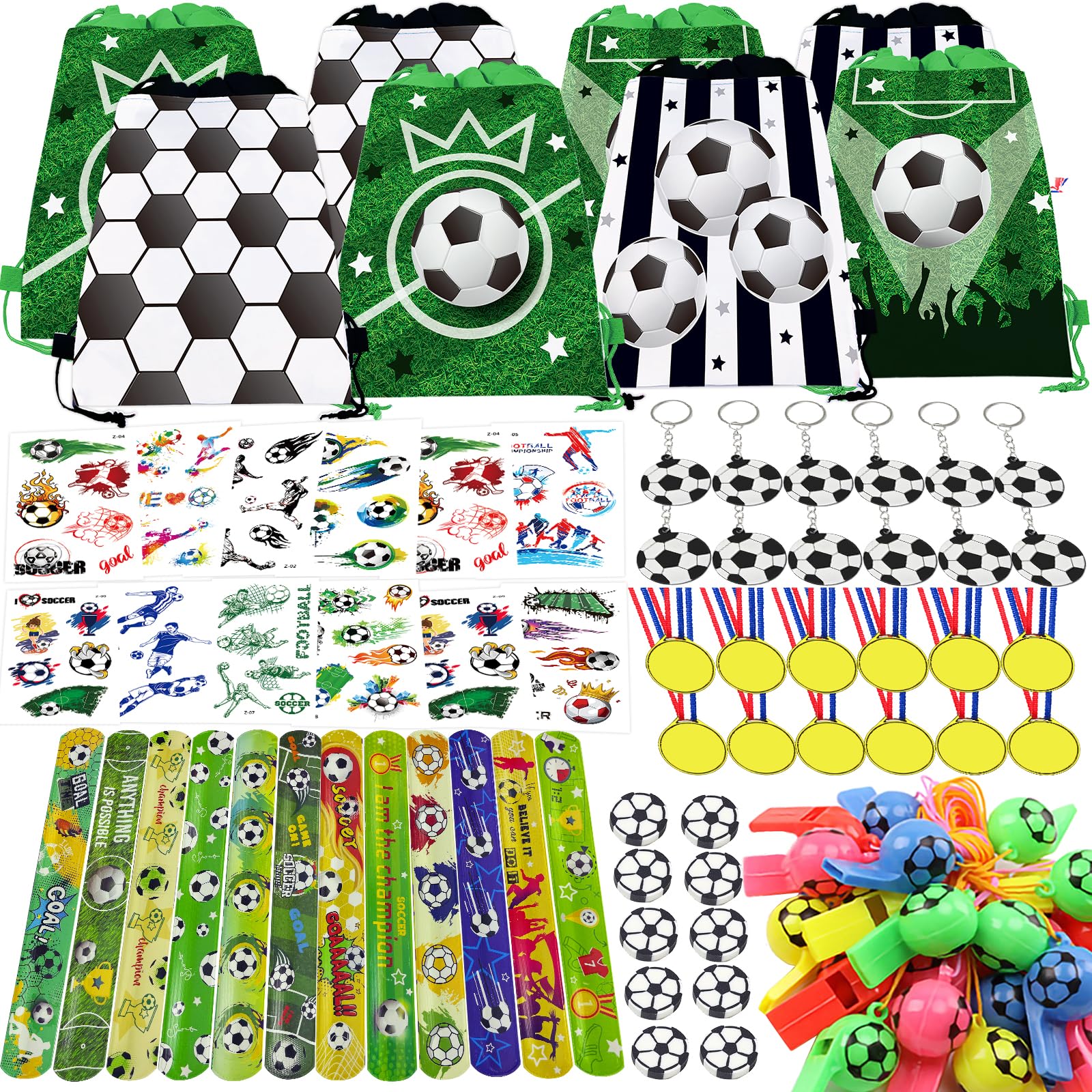 BJPERFMS 72-teiliges Fußball Mitgebsel Set - Komplettset Für Kindergeburtstage