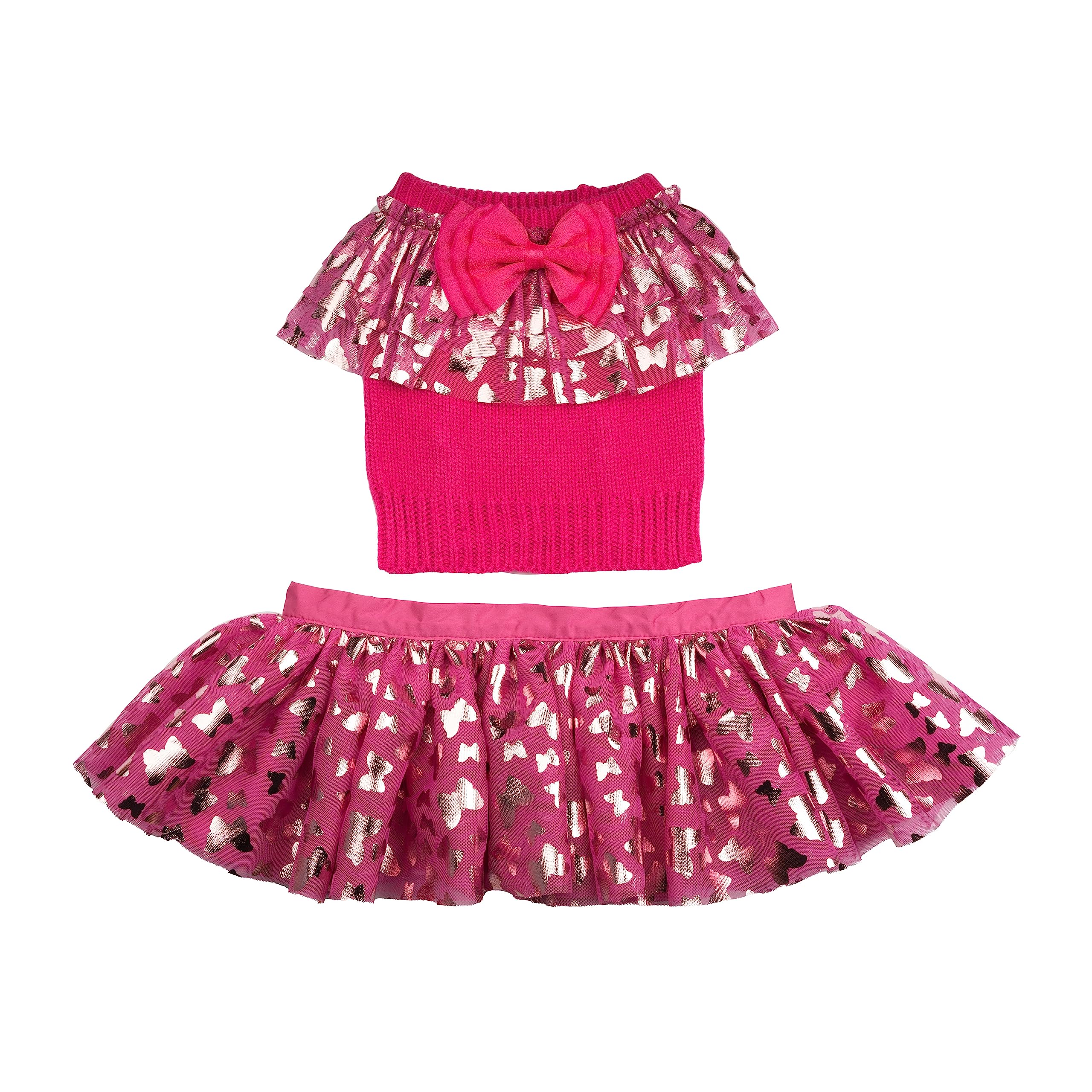 Doggy Parton Ruffle Sweater Skirt Set for Dogs - X-Large