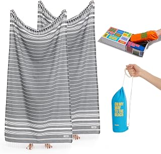 Luum® Hamamtuch Strandtuch Saunahandtuch Handtuch Yogatuch Duschtuch Strandhandtuch Saunatuch Schulter Badetuch Baumwolle Reisehandtuch Pestemal Turkish Towels, 2er Geschenkset Geschenkbox