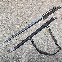 Vista 3 de Espada samurái Katana de acero al carbono de 41.3 pulgadas para cosplay, accesorios de rendimiento, decoración del hogar