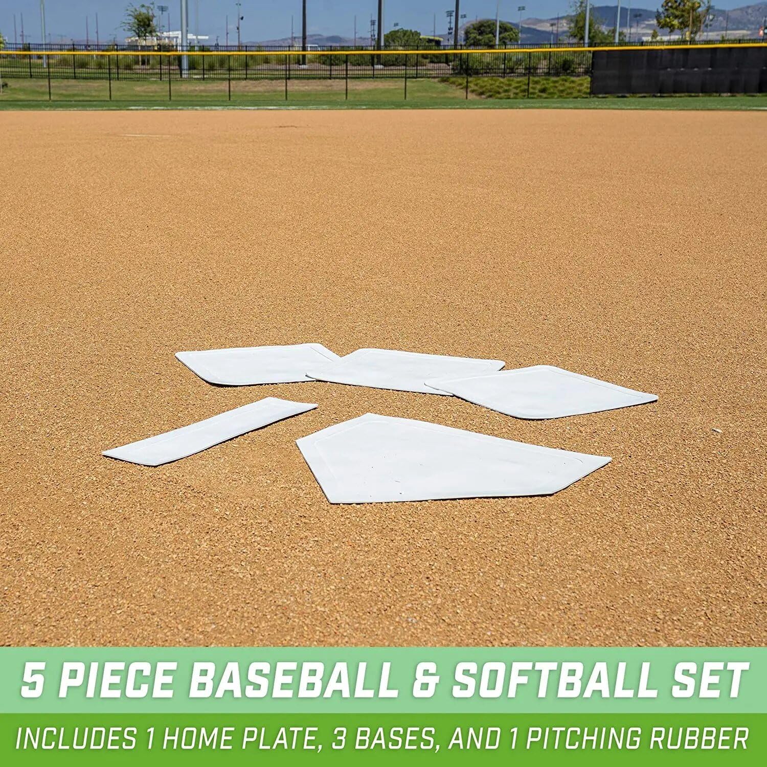Ensemble De Bases De Baseball De Softball, 5 Pièces, Bases De Terrain en Caoutchouc pour Enfants Adultes, Bases D'entraînement pour Le Baseball Le Softball