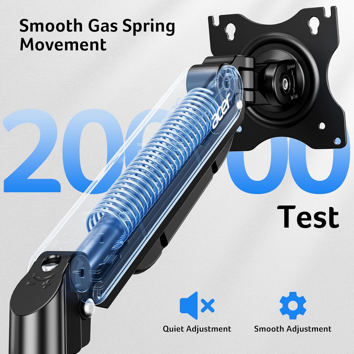 Acer SD Card Reader, USB A 3.0 to Micro Memory Card Reader Bundle with Single Monitor Mount Fits 17 to 34 Inch Screens