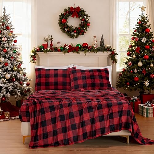 Vista 18 de Chezmoi Collection - Juego de sábanas de forro polar extra suave California King, sábana de cama de microforro de terciopelo sin pelusa, bolsillo