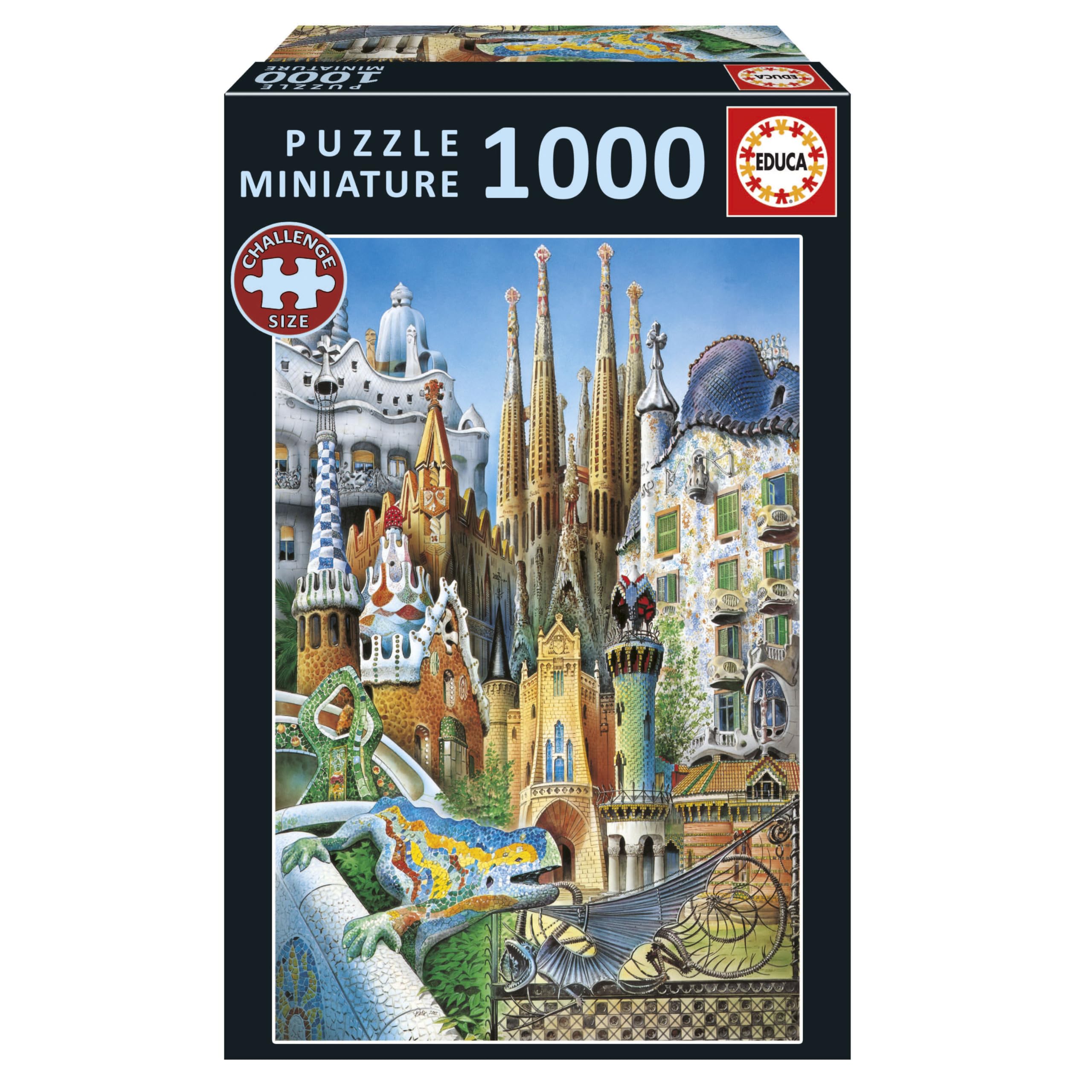 Educa – Das kleinste 1000-teilige Puzzle der Welt für Erwachsene | Gaudi, Collage-Miniatur. Inklusive Fix Puzzle-Kleber. Maße: 30 x 46 cm. Ab 14 Jahren (20376)