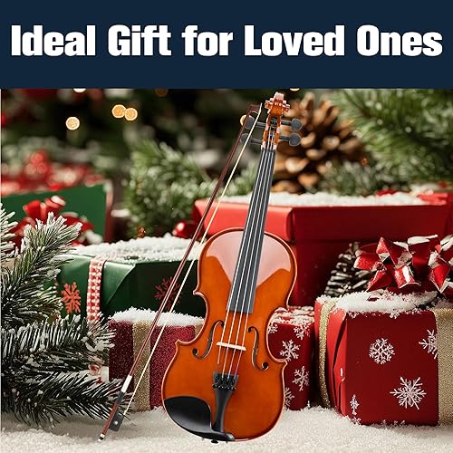 Miniatura 7 de Mendini MA Viola de madera maciza con estuche arco resina puente y cuerdas