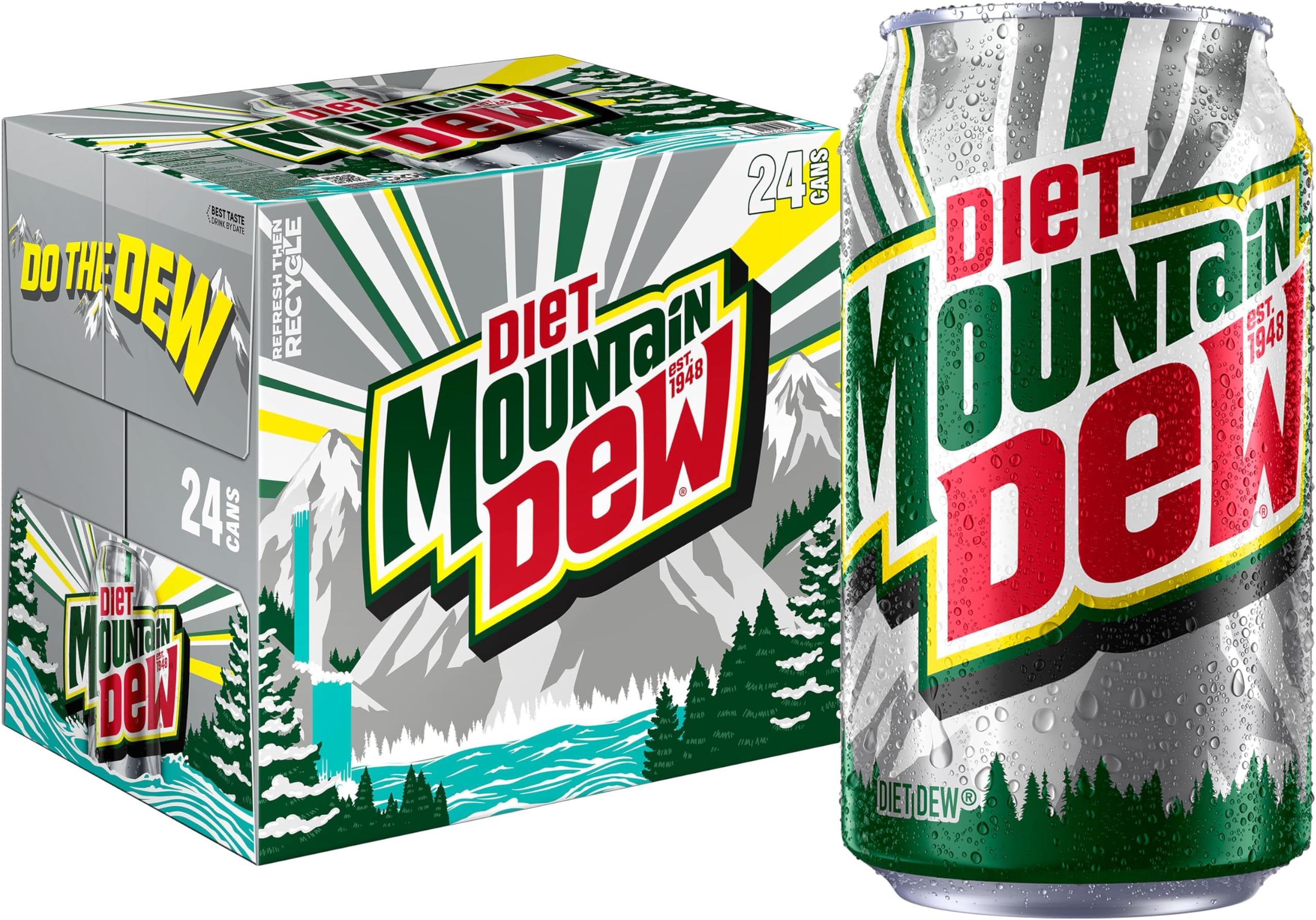 Diet Mountain Dew Soda, 12oz Cans (24 Pack)