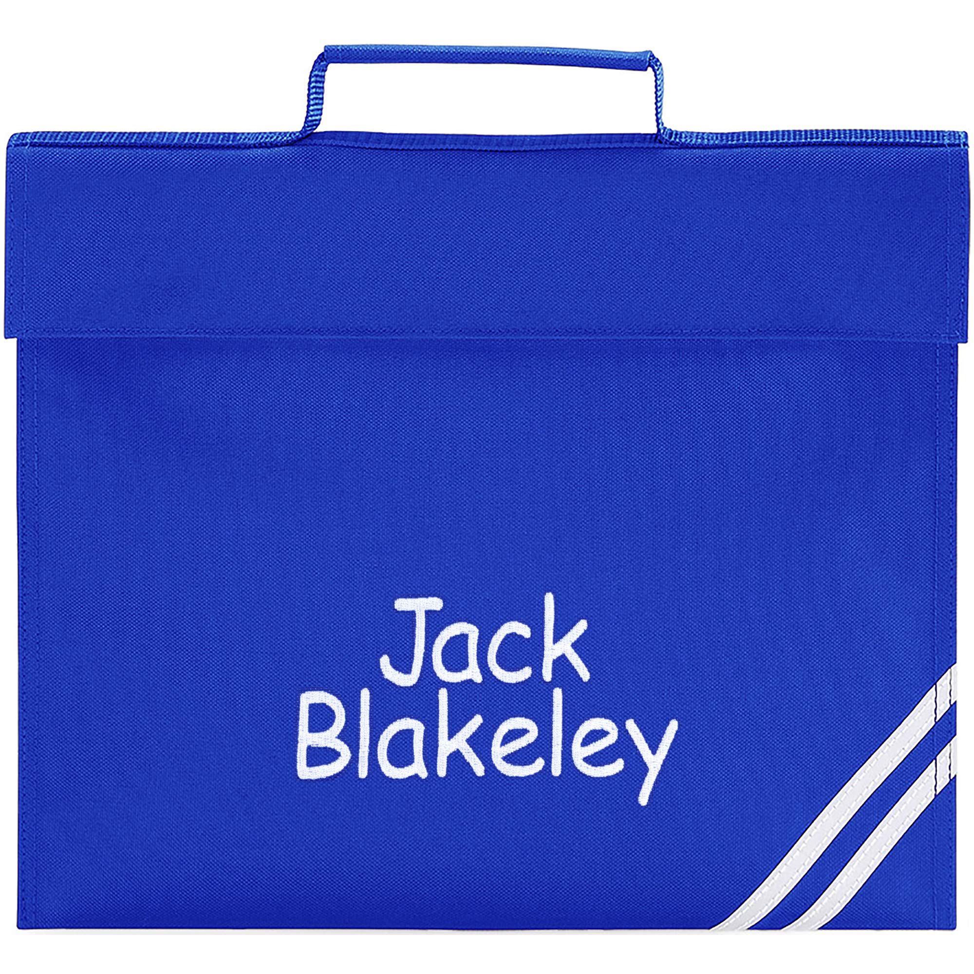 Personalised Embroidered Name School Book Bag (Royal Blue)